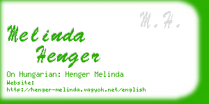 melinda henger business card